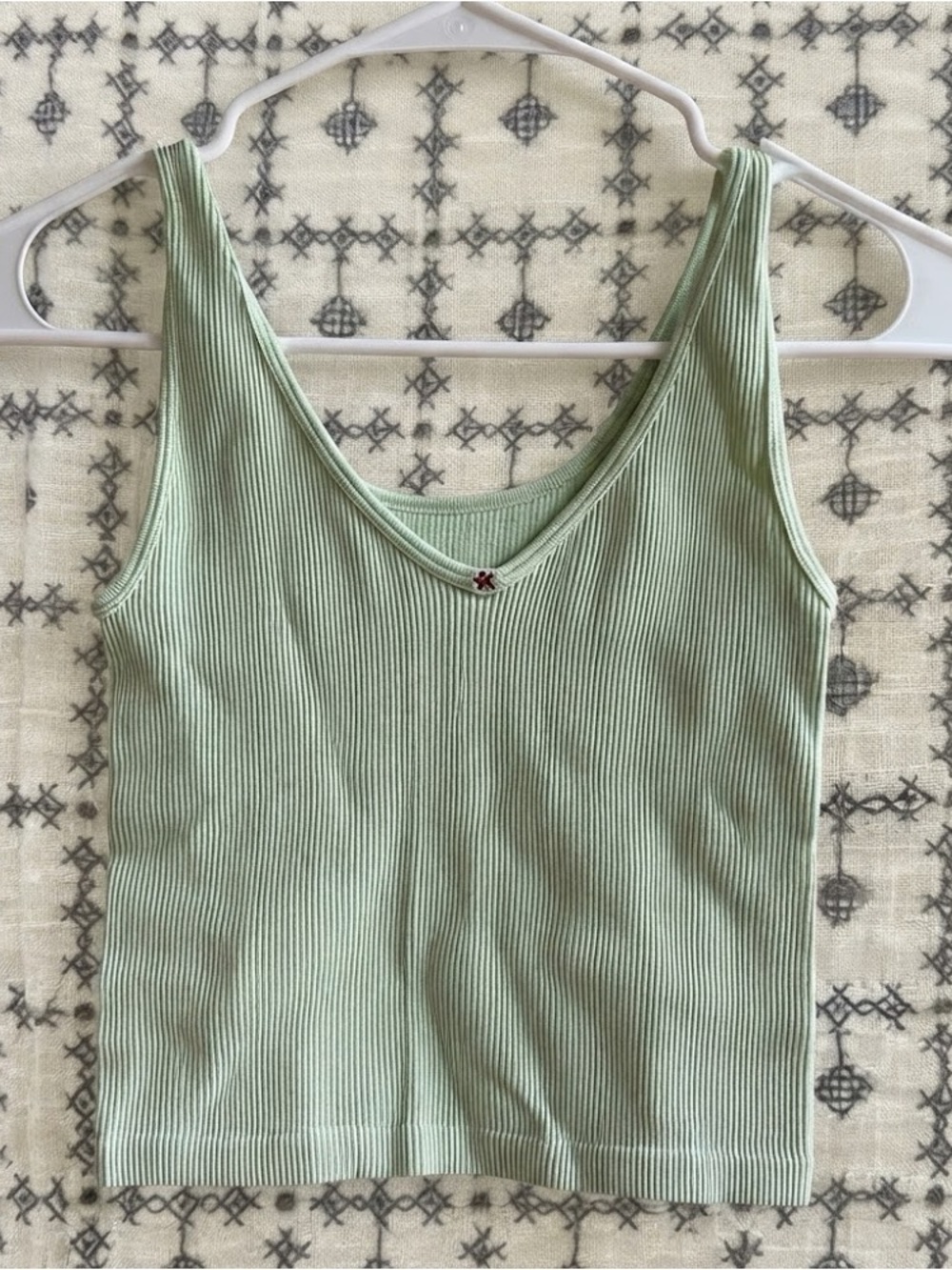Free People Sage Ribbed V-Neck Tank